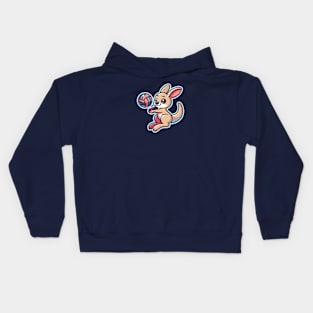 Cute Volleyball Kangaroo Kids Hoodie